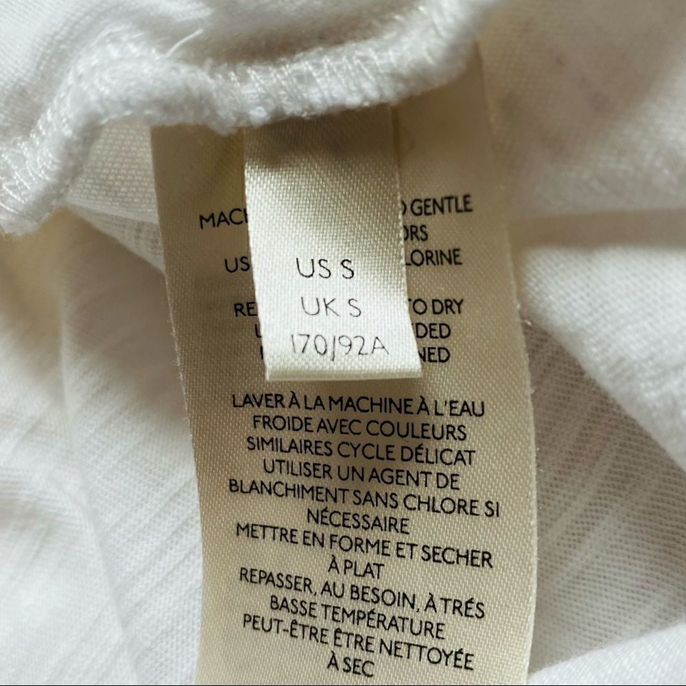 Anthropologie Maeve Bridey White Embroidered Puff Sleeve U-Neck Cotton S - Picture 7 of 9